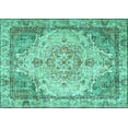 thumbnail image 1 of Ahgly Company Indoor Rectangle Persian Turquoise Blue Traditional Area Rugs, 7' x 9', 1 of 4