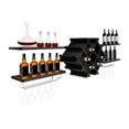 thumbnail image 4 of Contemporary Wall Mount Wine Rack Set for 8 Bottles, Wood Black Wine Bottle Holder with Storage Shelves and Glass Holder for Dining Room Living Room, 4 of 9