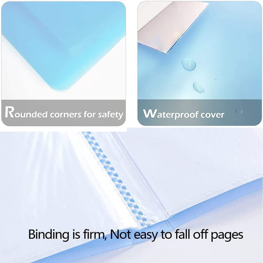 A4 Presentation Book Binder with Plastic Sleeves,Portfolio Clear Book Binder with 40 Pocket Clear Sleeves Protectors,A4 Display Book for School, Office,Business(Blue)