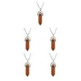 thumbnail image 3 of maskred Hexagon Column Charm Findings Handmade Holiday Hanging Pendants Crystal Necklace Earring Keychains Decorations Red Sand Color 5Set, 3 of 6