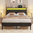 thumbnail image 7 of Bolvdo Bed Frame with Headboard, Noise-Free, Charging Station, LED Light, No Box Spring Needed, Full Size, Black, 7 of 7