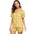 thumbnail image 2 of KLHDSF Womens 2 Piece Pajama Set Short Sleeve Top and Shorts Casual Summer Floral Loungewear Orange L, 2 of 7
