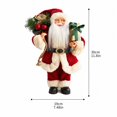 thumbnail image 2 of Standing Santa Claus Figure with Gift Bag and Present, Red and White, for Holiday Display, Christmas Decoration, 2 of 3