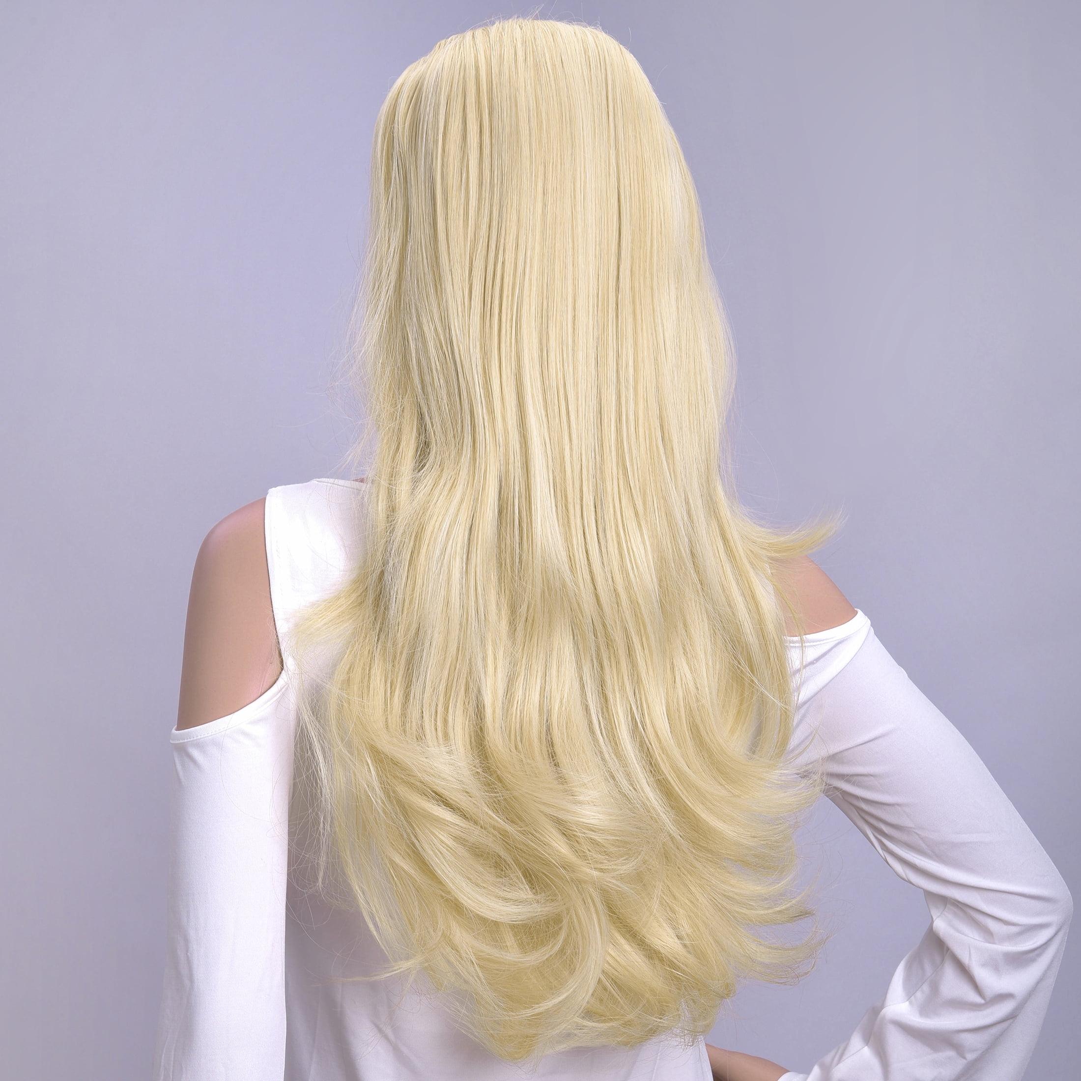 Silike 24" Long Wavy Clip in Half Head Tied Wig Premium Japanese Synthetic Fibers Hair Extensions for Women, 210g, Natural Looking Voluminous Waves for Added Length & Thickness, Heat Resistant