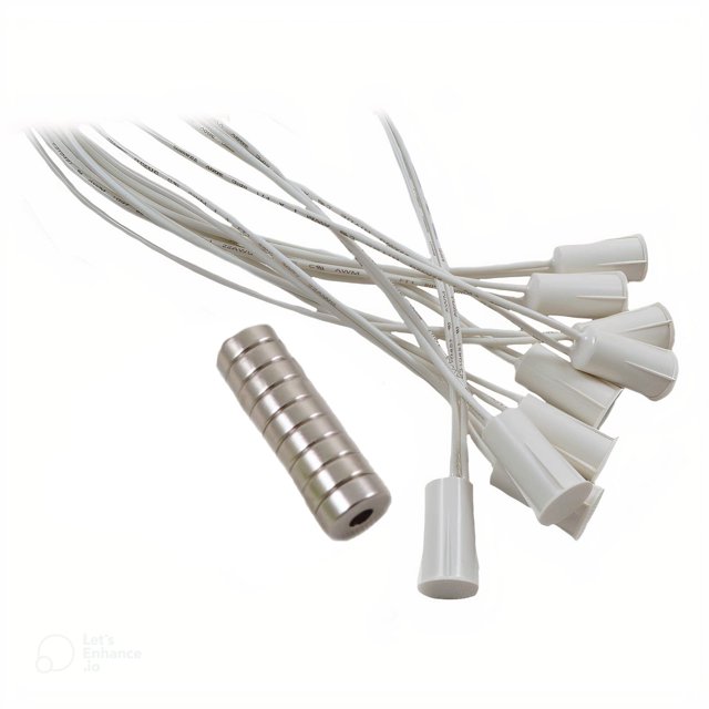 10 pk Recessed White Door Window Security Alarm Switch Reed Contact Magnet 3/8"