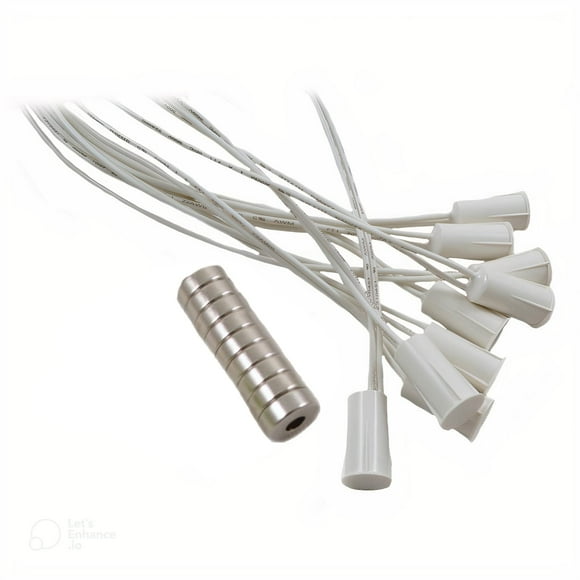 10 pk Recessed White Door Window Security Alarm Switch Reed Contact Magnet 3/8"