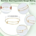 thumbnail image 2 of 12Pcs Gold Expandable Bangle Adjustable Wire Bracelets Stainless Steel Blank Metal Stackable Bracelet Cuff Set, 2 of 6
