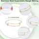 thumbnail image 2 of Juego de 12 pulseras de alambre ajustables expandibles de oro y acero inoxidable, de metal blanco y apilables., 2 of 9