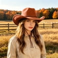 thumbnail image 2 of Classic Cowboy Hat for Western Cowhide Wide Brim Outdoor Sun Fashionable Style Western Hats for Men Size 8 Cow Print Hats Hillbilly Hat Cowboy Hat for Men Adult Toddler Cowboy Cowboy Hat Women Small, 2 of 4