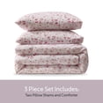 thumbnail image 4 of Virtu Comforter Sets, All Season Lightweight Floral Queen Comforter Set, 3-Pc Bedding Sets, Pink Floral, 4 of 8