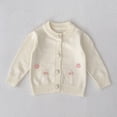 thumbnail image 2 of Mercatoo Newborn Baby Girls Cardigan Sweater Knit Embroidered Crewneck Shirt Infant Cute Buttons Breathable Long Sleeve Tops, 2 of 9