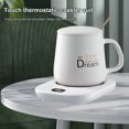thumbnail image 5 of Calentador de taza de café con apagado automático 3 engranajes juego de alfombrilla calentadora de taza de té de leche táctil (blanco) JShteea Libre de BPA, 5 of 5