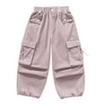 thumbnail image 4 of Girls Pants Casual Pants for Girls Multifunctional Cargo Trousers Elastic Waist Comfortable Blend Baggy Pants with Pockets for Outdoor Activities Kids 4-15 Years, 4 of 8