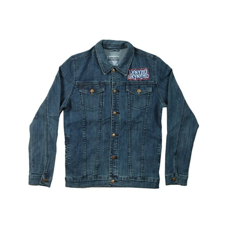 - Lynyrd Skynyrd Men's Biker Patch Denim Jacket Denim Jacket Denim