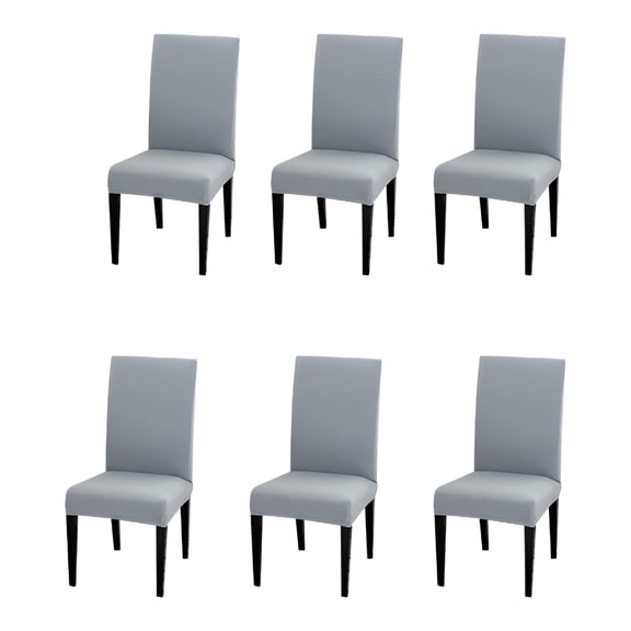 AUQ 2026 New 6 Pack Dining Chair Covers Chair Covers for Party Stretch Chair Slipcover for Dining Room,Restaurant,Kitchen,Party (Light Gray)