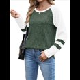 thumbnail image 2 of Sudadera de Larga para Mujer, con Bloques de Color, Informal, para Otoño. Verde XXL, 2 of 7
