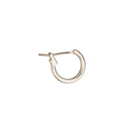 Steel Plated Pins - Ear Hoops Earring, Round Hoop Design With Silver Plated Jewelry Alloy Metal, 4mm Surgical Stainless Steel Pin, Size 13x13mm Sold per pkg of 6pcs