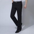 thumbnail image 3 of Blmnix Lightweight Work Pants Men Pants Low Waisted Chinos Modern Fit Dress Pants Jeans Straight-Leg Black Full Men's Casual Pants,36, 3 of 5