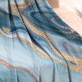 thumbnail image 3 of Blue Marble Gold Wave Pattern Blanket,Comfortable Soft Flannel Throw Blanket,All Season,Warm Lightweight Blankets for Sofa Bed Couch Living Room Chair,30"x40", 3 of 4