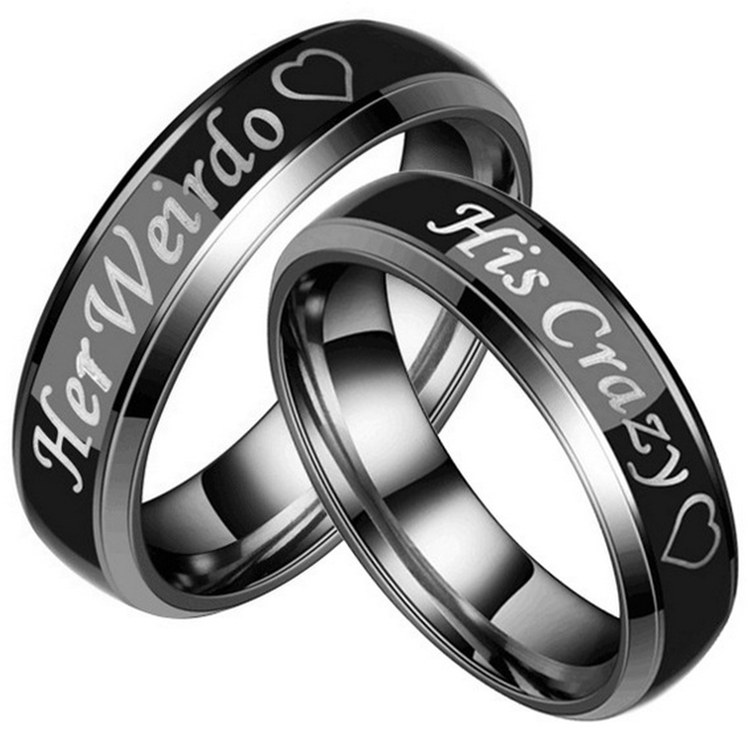 AIJ ArcoIrisJewelry Couple s  Matching Ring  Her  Weirdo 