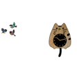 thumbnail image 1 of Reloj de pared silencioso de madera con diseño de pájaro y gato, ideal como decoración para jardín, estudio, sala de estar, cocina, oficina, regalo de, 1 of 8