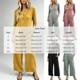 thumbnail image 7 of Womens Jumpsuits Knit Button Long Sleeve Jumpsuit Waffle Casual Round Neck Wide Leg Romper With Pockets Fall Winter Daily Wear, 7 of 7