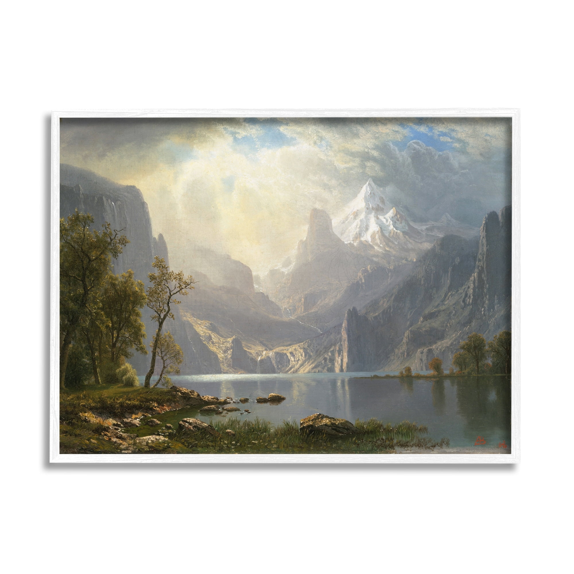 Stupell Industries American Landscape Classic Albert Bierstadt Luminous Painting Painting White Framed Art Print Wall Art, Design by one1000paintings