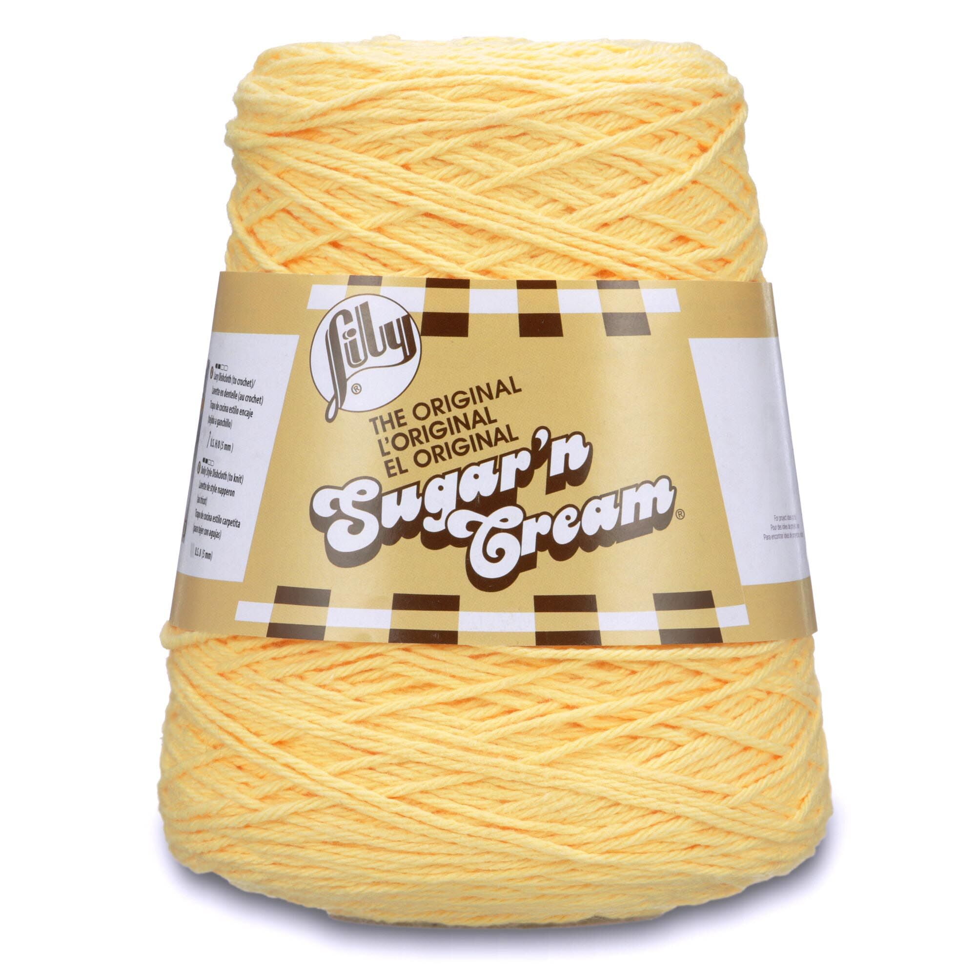 Lily Sugar 'N Cream Cotton Cone Yarn, Yellow, 14oz(400g), Medium