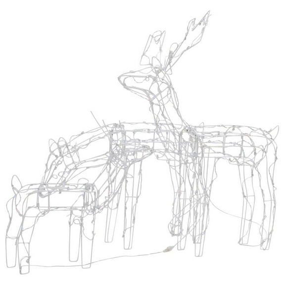 Benjara BM325771 Outdoor 299 LED Light Christmas Reindeer Family Set, Multi Color - 3 Piece