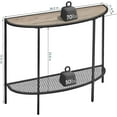 thumbnail image 3 of Console Table 2 Tier Narrow Entryway Table with Storage Shelves Half Moon Sofa Couch Table Industrial Small Entry Way Tables for Living Bedroom Hallway Office Easy Assembly, Gray Black, 3 of 17