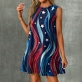 thumbnail image 2 of T Shirt Dress, American Flag Casual Tank Sundress With Pockets 4Th Of July Boho Beach T-Shirts Round Neck Dresses Valentines For Women Cocktail Dresses 2025 Cocktail Dresses (L, Light blue) ZMTing, 2 of 5