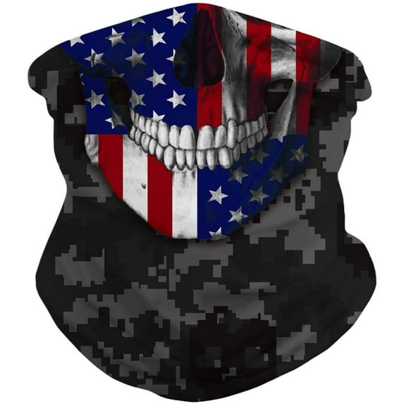 R.Roaring Seamless Face Bandana Multifunctional Neck Gaiter Headwear Face Scarf Mask(American Flag)