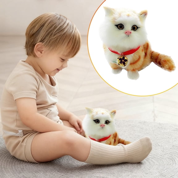 SKyggJG34 Cat Stuffy cute girl stuff 3 yr old girl gifts Cat Toys Stuffed Sounds Cats That Look Real Stuffed Cat Pillow Realistic Stuffed Animal Birthday Toys