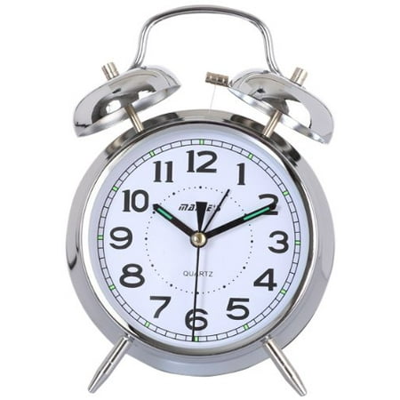 - Maple's 4-Inch Double Bell Alarm Clock, Chrome Finish