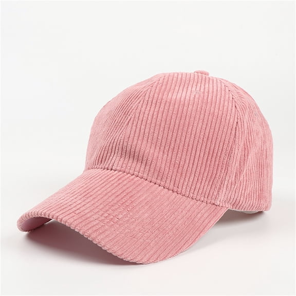 AKEGAMN Unisex Solid Corduroy Baseball Cap Adjustable Visors, Pink One Size