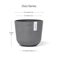 thumbnail image 2 of Ecopots Oslo Mini Durable Modern Round Indoor/Outdoor Recycled Based Composite Flower Pot Planter, Grey, 6", 2 of 4