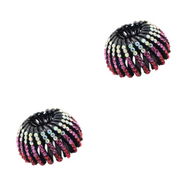 Justharion Hair Accessory Quick And Convenient Hair Styling Wide Teeth For Thick Hair Various Colors And Styles Gradient red 2Set