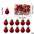 thumbnail image 2 of Cadancy Mini Christmas Ornaments 24PCS Flocked Baubles for Tree Decoration, Small Shatterproof Hanging Decorations Balls with Hooks Xmas Holiday Party Home Decor, 2 of 6