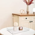 thumbnail image 3 of MAONAME Clear Serving Tray with Handles, Plastic Clear Tray, Rectangle Decorative Tray for Coffee Table, Ottoman, Bathroom, Vanity, 15.7" Lx 10.2" W X 1.57" H, 3 of 6