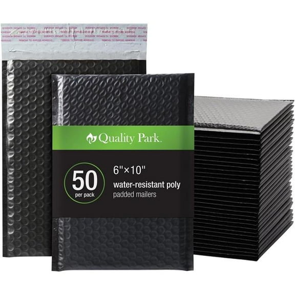 TOPS Products QUA85865 4 Count 6 x 9 in. Quality Park Bubble Mailer, No.0 Black - 50 per Box