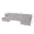 thumbnail image 2 of EPOWP 135'' Cloud Sectional Boneless Couches for Living Room, Modular Sectional Sofa with Deep Seat and Movable Ottoman, Memory Foam Compressed Spineless 5 Seater Sofa for Bedroom Apartment, 2 of 11