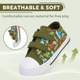 thumbnail image 5 of Toddler Sneakers for Boys Low Top Canvas Shoes Kids Casual Adjustable Straps Walking Shoes, Dinosaur, Size 1, 5 of 8