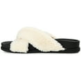 thumbnail image 3 of Brinley Co. Womens Crisscross Faux Fur Slipper, 3 of 7