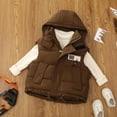 thumbnail image 2 of Girl's and Boy's Winter Hooded Warm Vest Outerwear Soft Flannel Lined Insulation Waistcoat with Pockets, 2 of 3