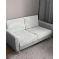 thumbnail image 3 of Sage Green Striped Couch Cushion Covers Stretch, Washable Sofa Seat Covers Individual Seat Cushion Sofa Slipcovers Sage Green White Stripes Farmhouse Couch Cover Furniture Protector L-1PCS, 3 of 7