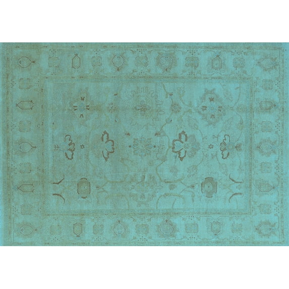 Ahgly Company Indoor Rectangle Oriental Light Blue Traditional Area Rugs, 8' x 10'