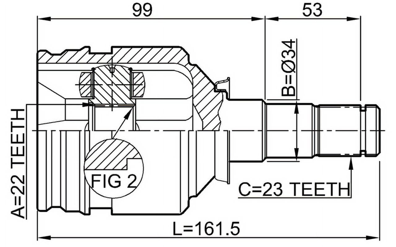 CV03 ② Febest INNER CV JOINT 22X34X23 # 0111-2NZFE OEM 43403-16020