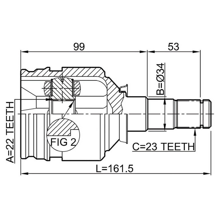 CV03 ② Febest INNER CV JOINT 22X34X23 # 0111-2NZFE OEM 43403-16020