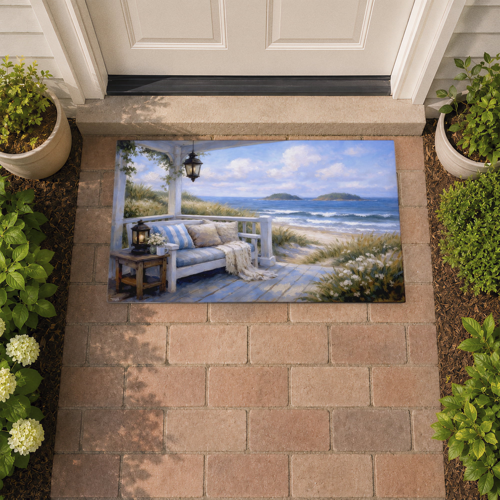 Stupell Industries Seaside Relaxation on Patio Printed Outdoor Door Floor Mat, design by Tabz Jones