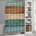 thumbnail image 5 of Farmhouse Retro Wood Board Shower Curtain for Bathroom, Shabby Wooden Grain Waterproof Shower Curtains Washable Quick Dry with Hooks Bathtub Curtains 60x72IN, 5 of 9
